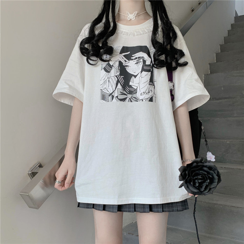 Cute Print Short Sleeve T-Shirt A30960