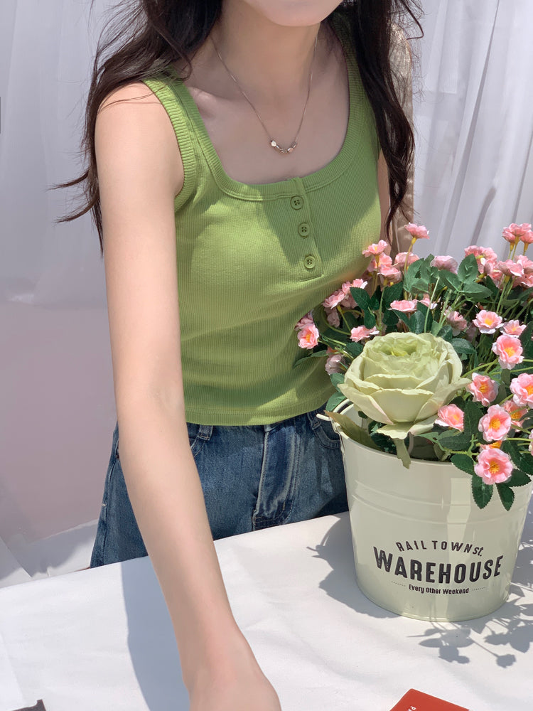 floral knitted vest A30967