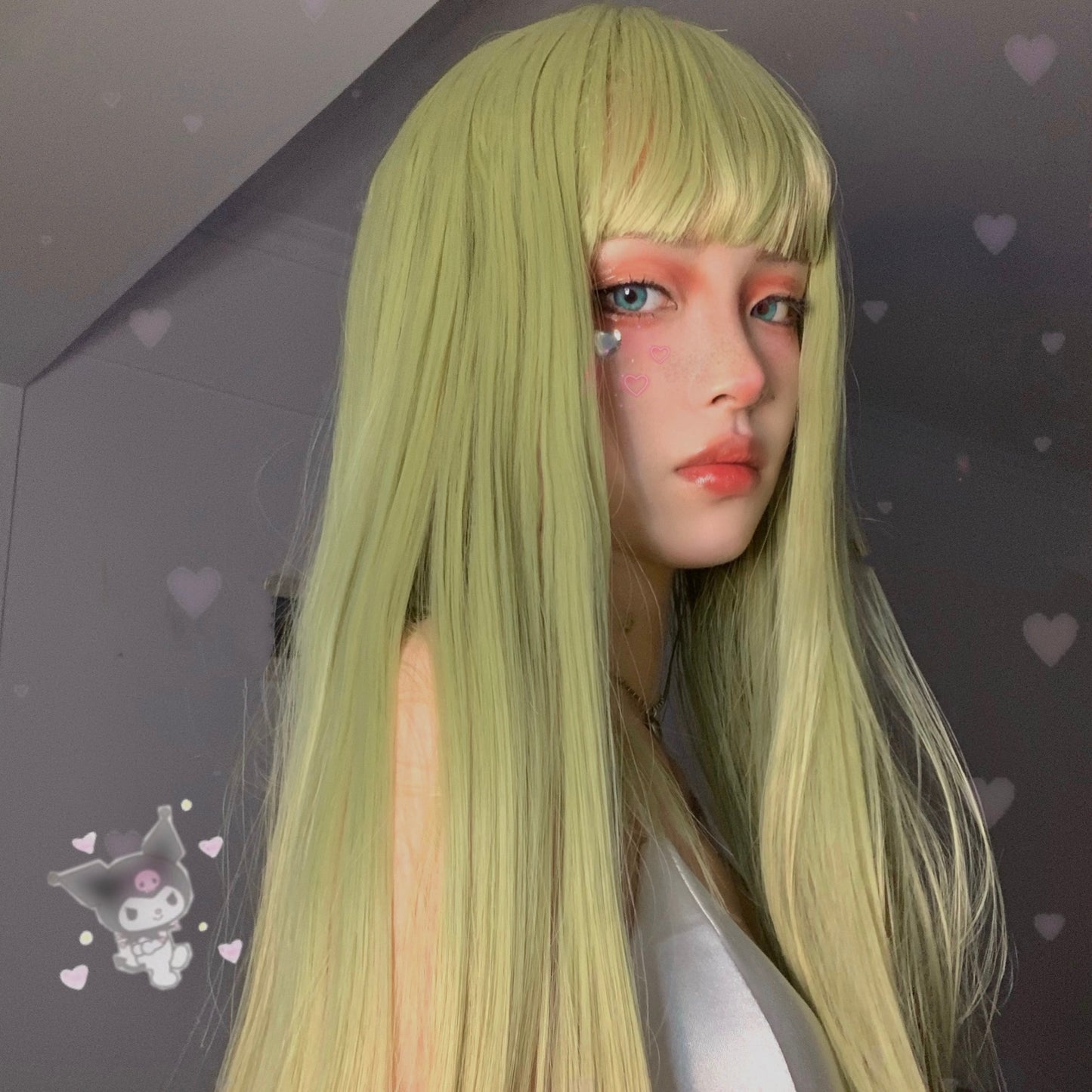 Matcha green straight hair A10545