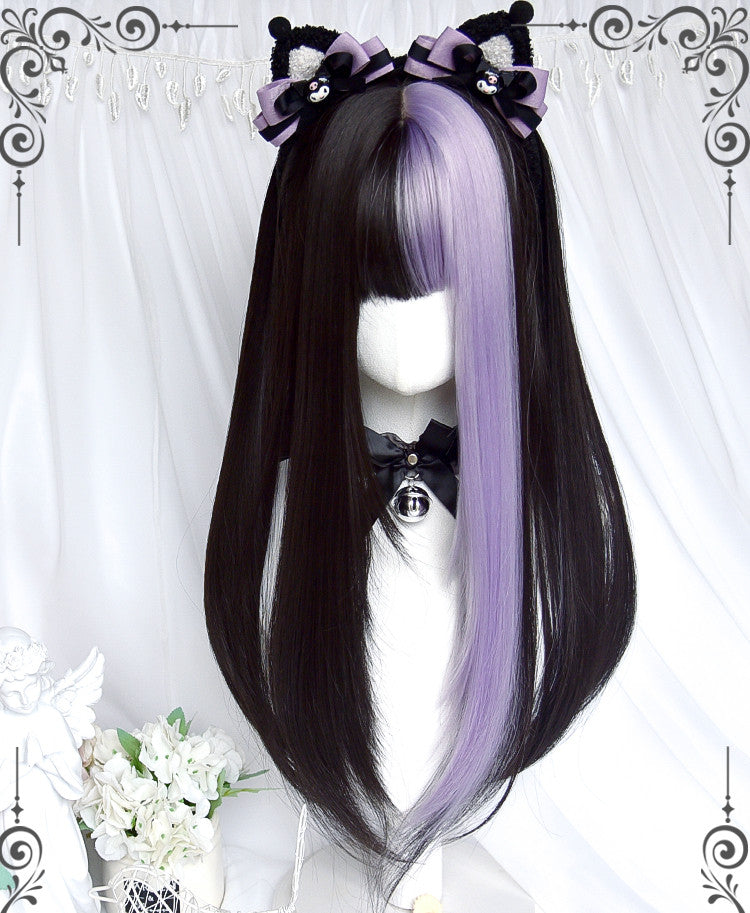 Landmine pseudo-Kulomi black purple wig A40457