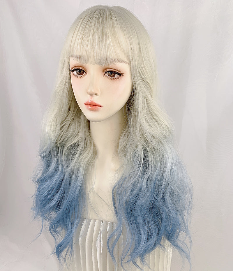 Angel blue gradient wig A30467