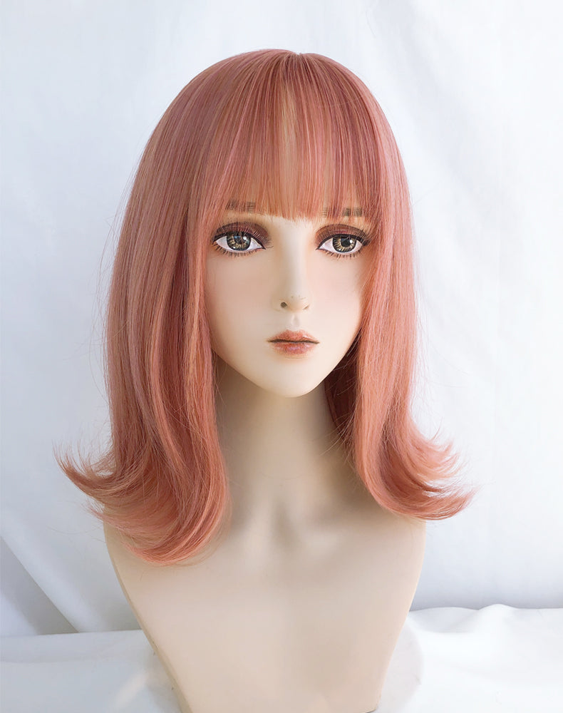 Orange pink short hair A40044