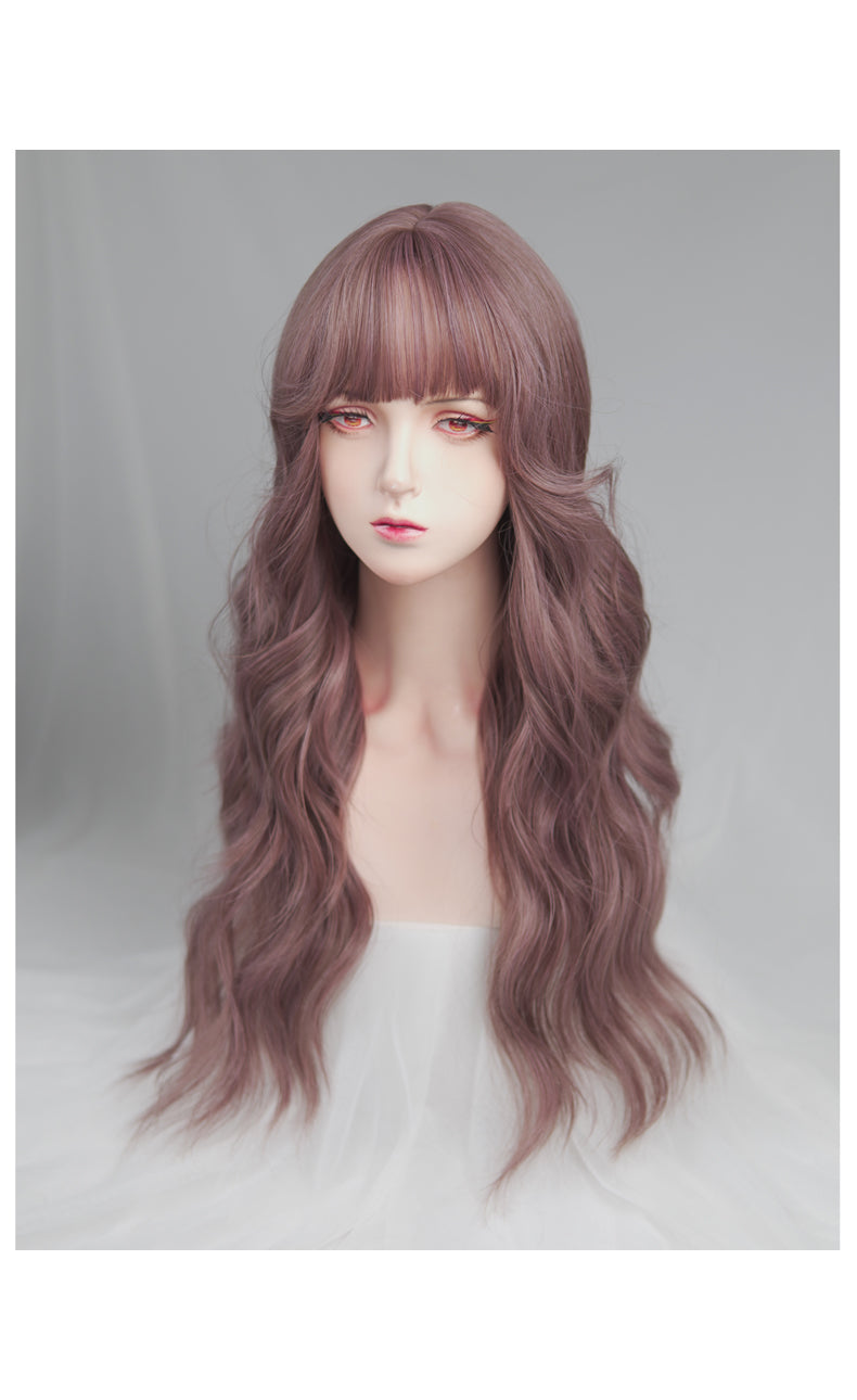 Thin vine purple pink long curly hair A40475