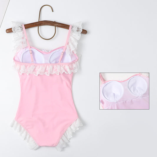 Dream pink blue vitality girl lace swimsuit A20950