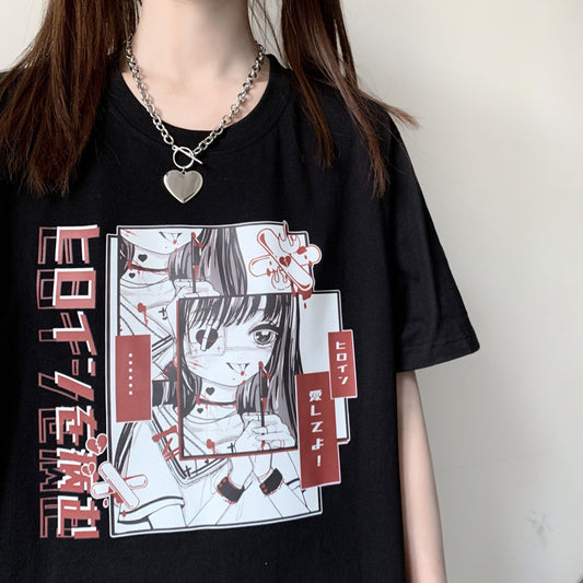 Sick manga print T-shirt A30834