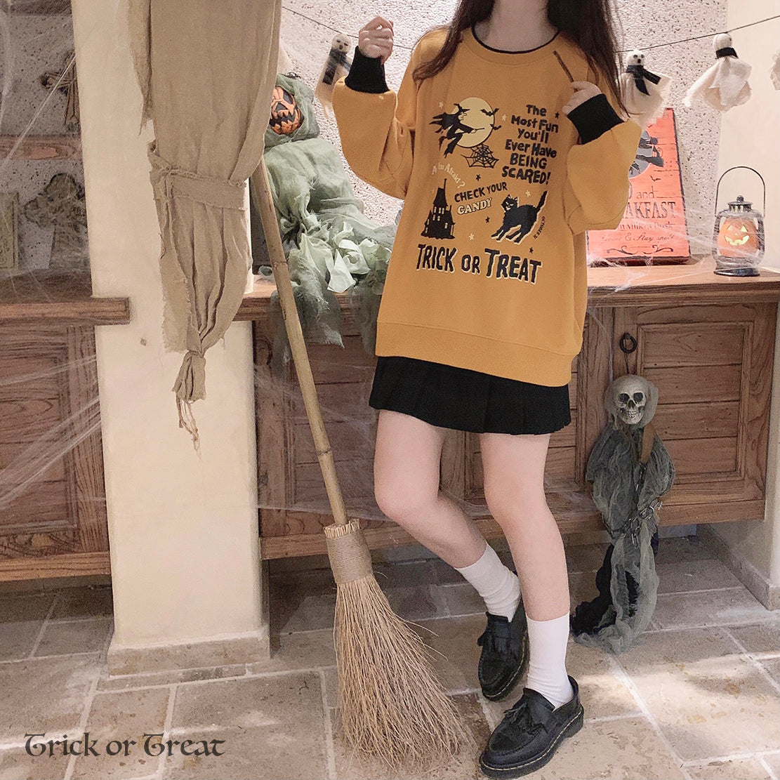 Fried black cat Castle star Halloween T-shirt A40226