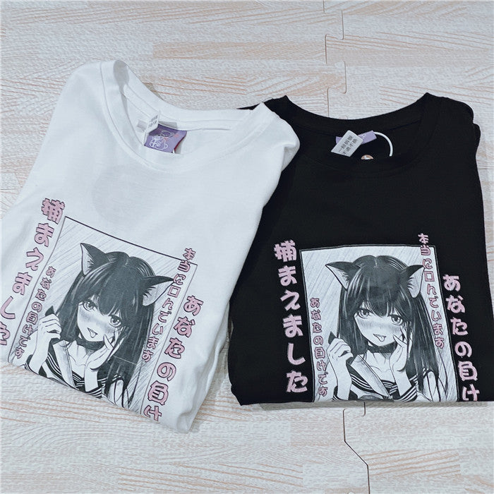 Dark girl print T-shirt A20933