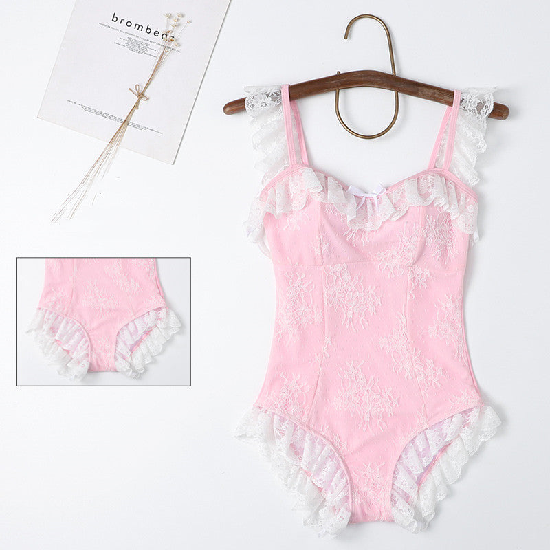 Dream pink blue vitality girl lace swimsuit A20950