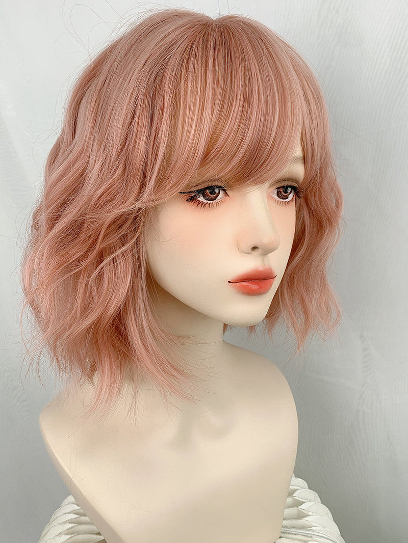 Egg roll cool pink short hair A40263