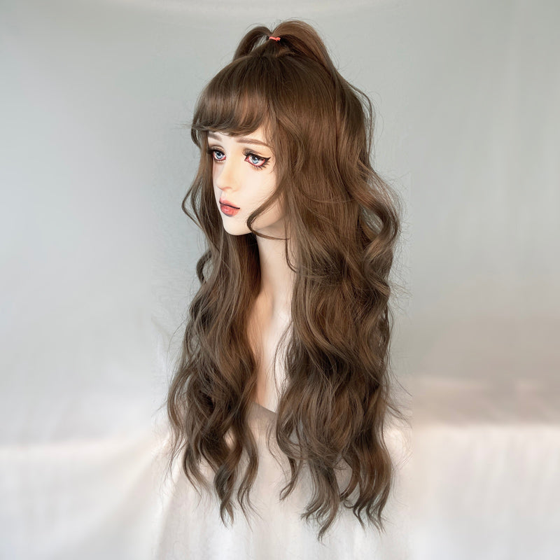 Milk tea gray brown wig A30181