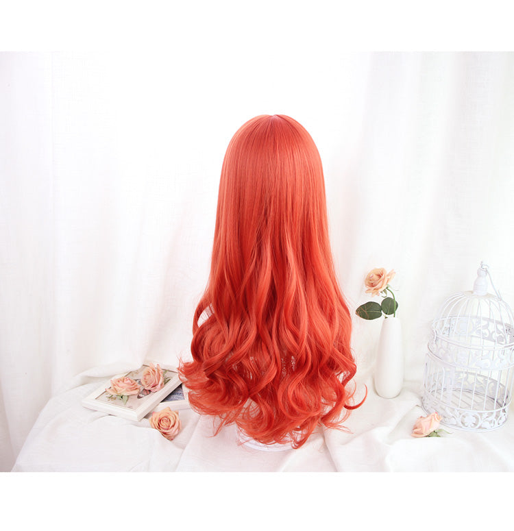 Orange fashion big wave wig A10275