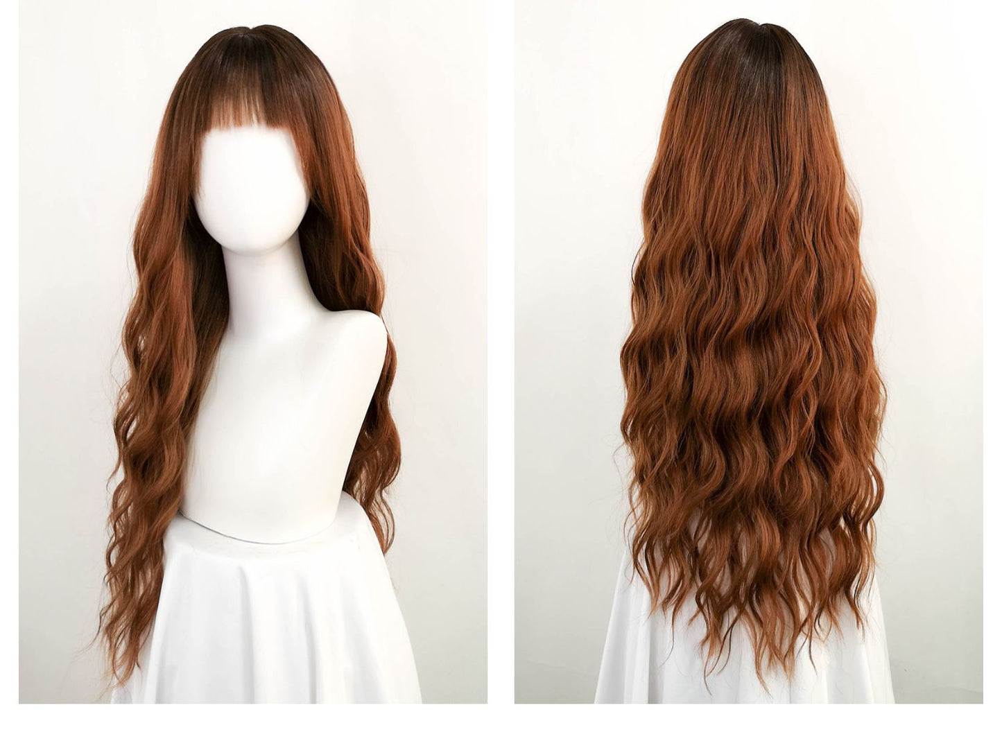 Front Lace Brown Orange Wig A40222