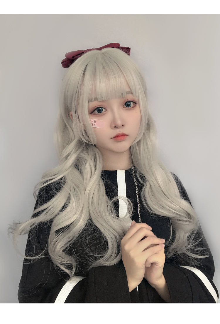 Harajuku style gradient granny gray wig A20180
