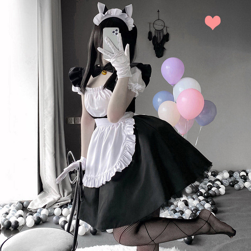 Black and white classic cat maid outfit A40205