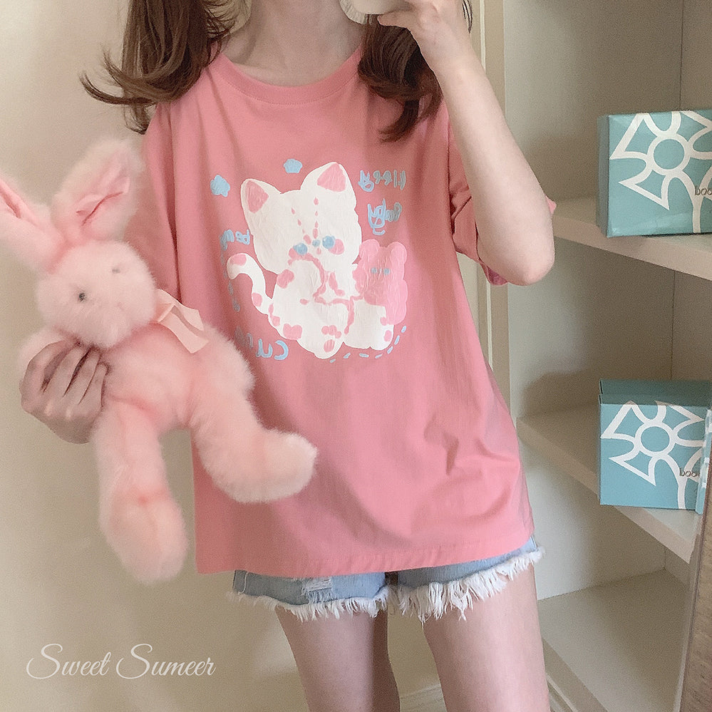 Candy Gouache Kitten T-Shirt A30671
