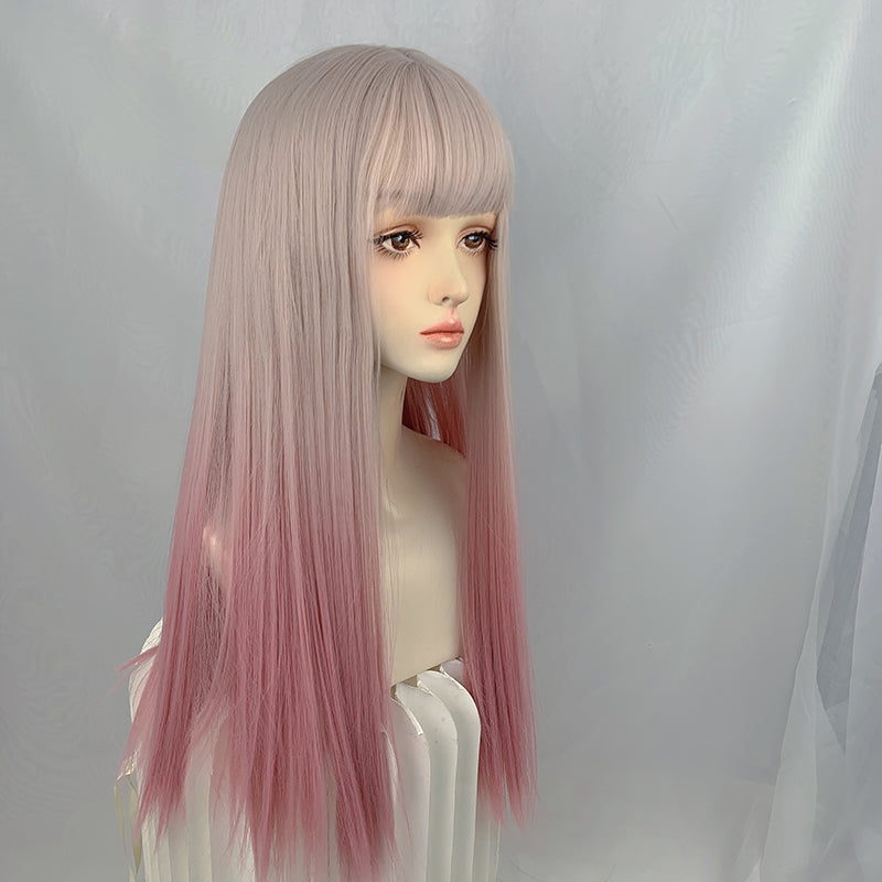 Trendy gradient gray-purple wig A30102