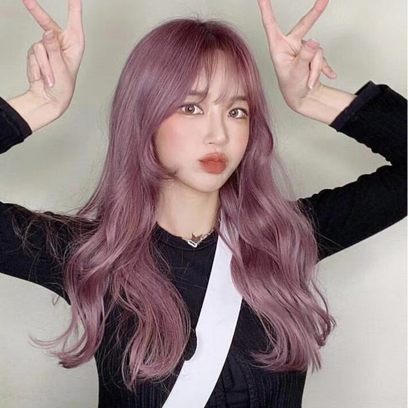 Thin pink purple wig A40055