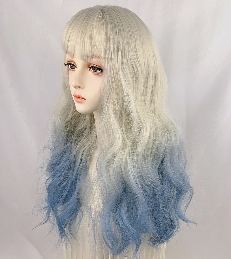 Angel blue gradient wig A30467