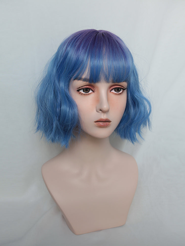Purple and blue color gradient wig A30611