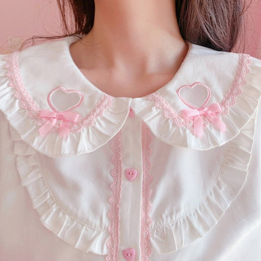 preppy embroidered shirt A30586