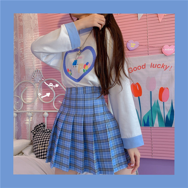 Creamy girl blue skirt A20427