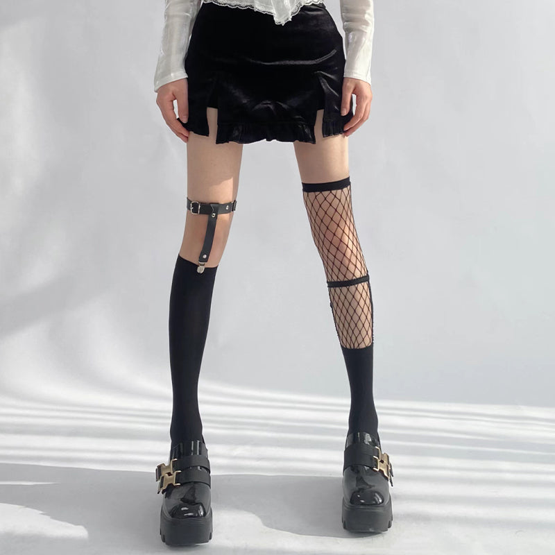 punk leg ring stockings A40541