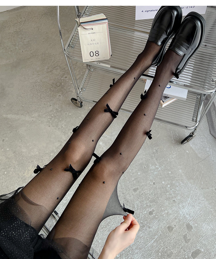 JK Lolita bow stockings A40521