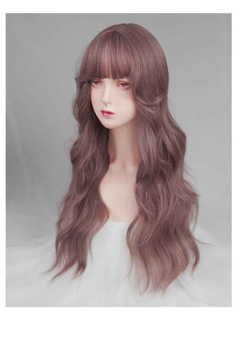 Thin vine purple pink long curly hair A40475