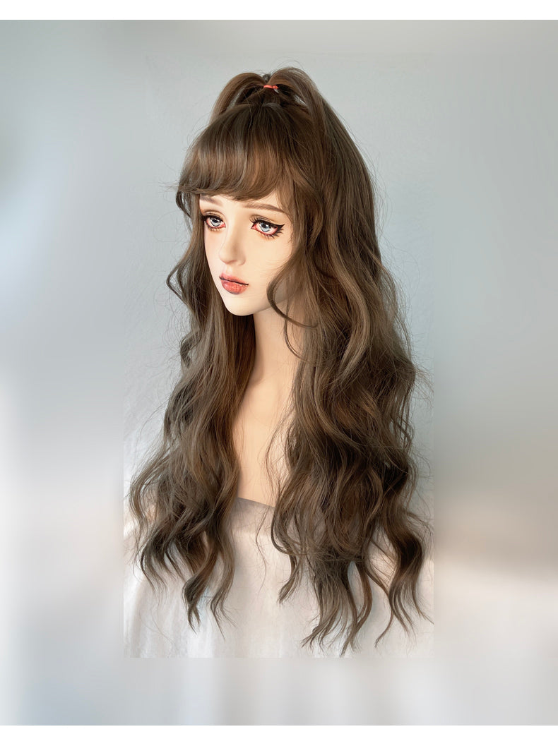 Milk tea gray brown wig A30181