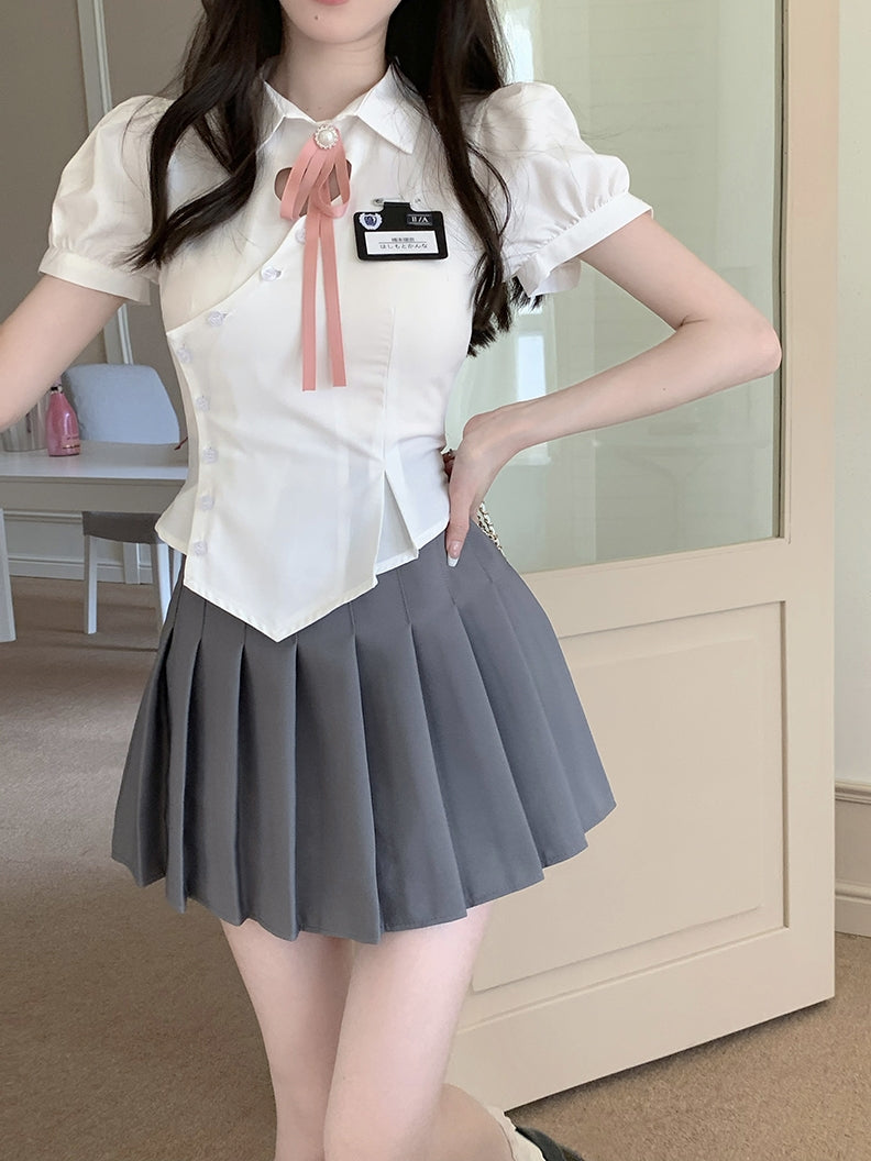 JK uniform waist shirt + skirt A40432