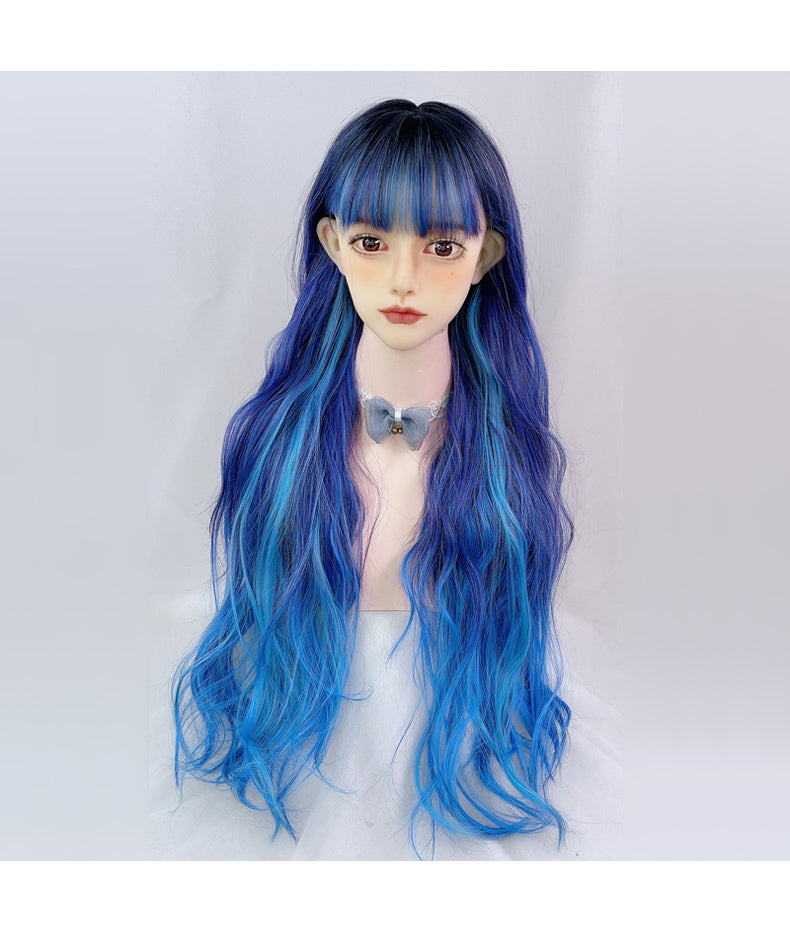 Blue and purple two-tone wig A30127