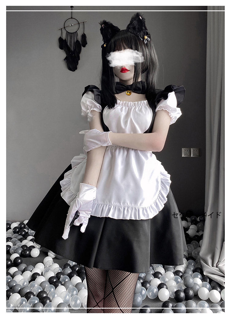 Black and white classic cat maid outfit A40205
