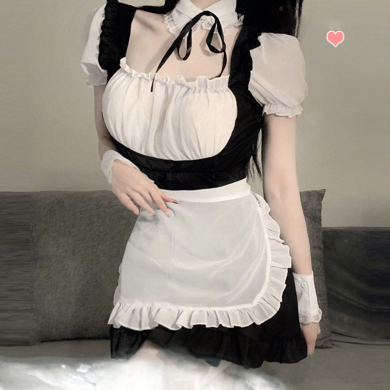 black and white maid outfit A40207