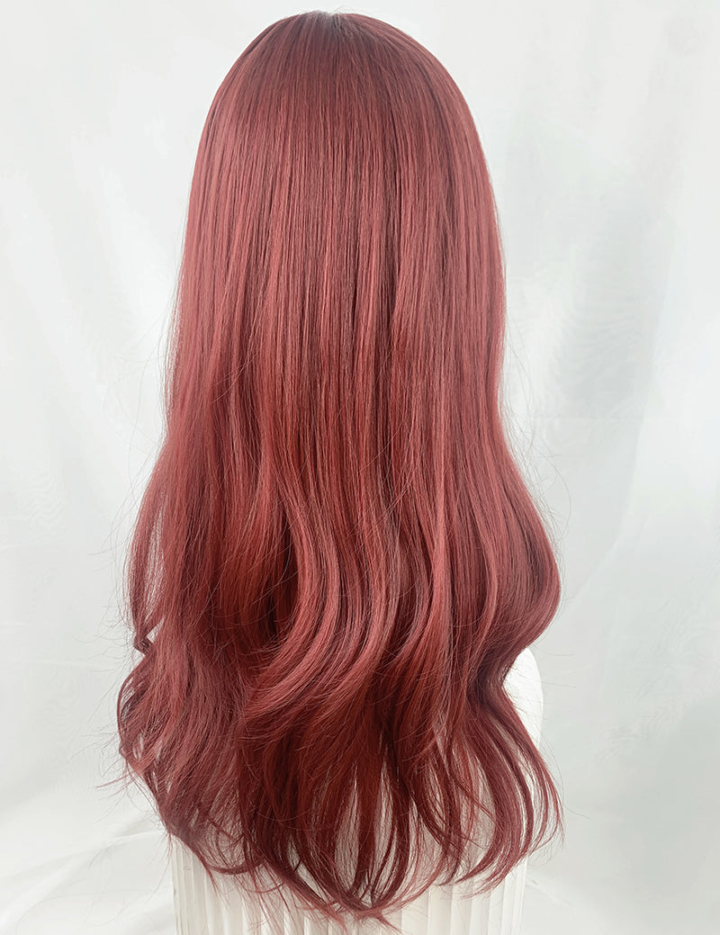 Rose Red Slightly Curly Wig A30836