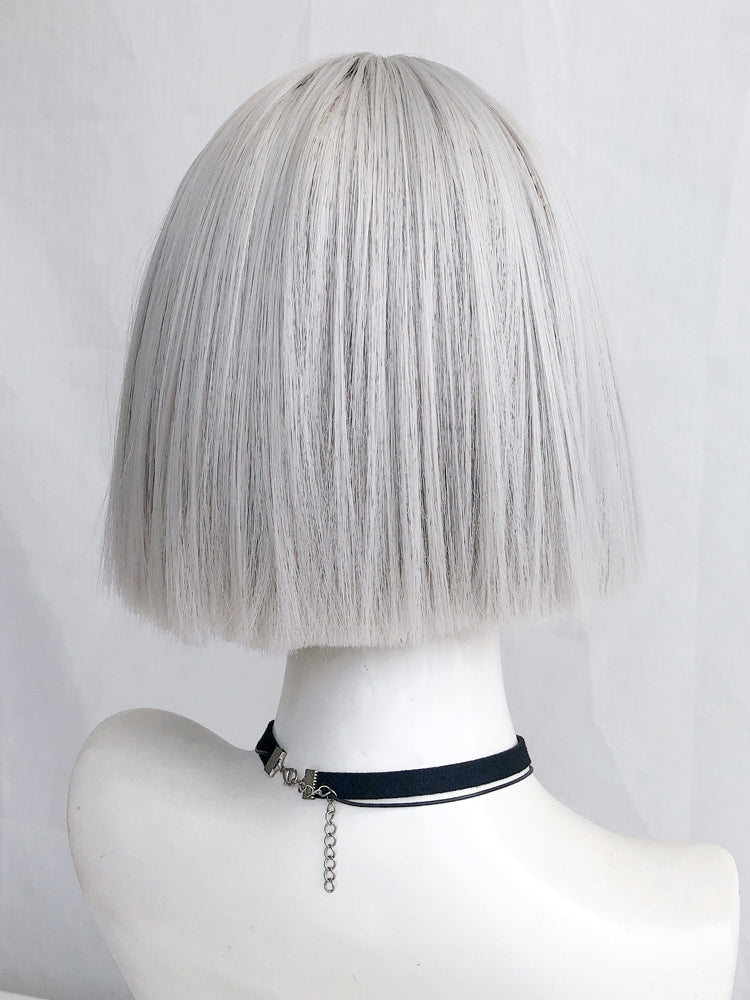silver white wig A40037