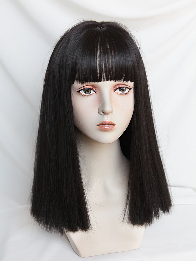black soft girl wig A30701