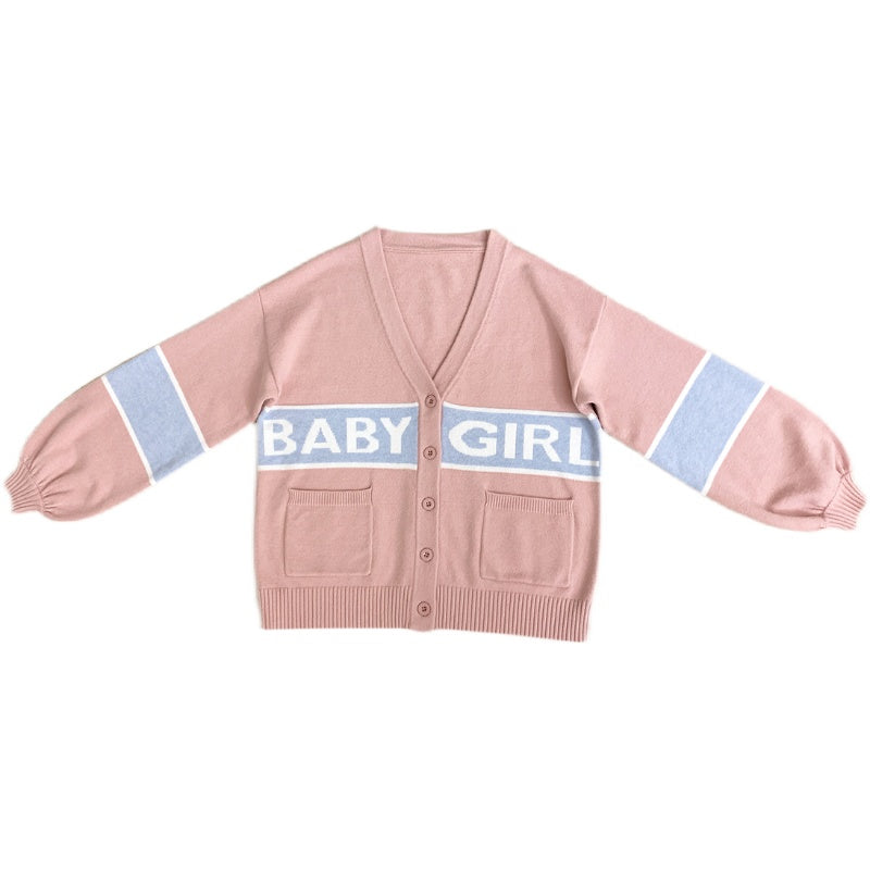BABY GIRL Letter Knit Cardigan A40107