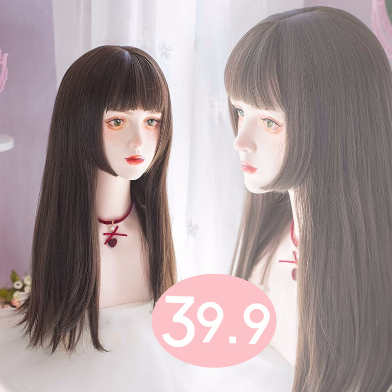 Daily Long Ji Hair Lolita Gentle and Cute Wig A40588