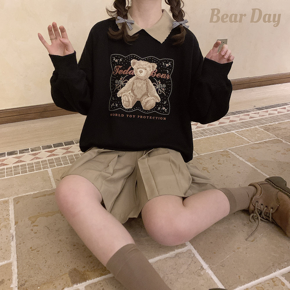 teddy bear retro sweatshirt A40178