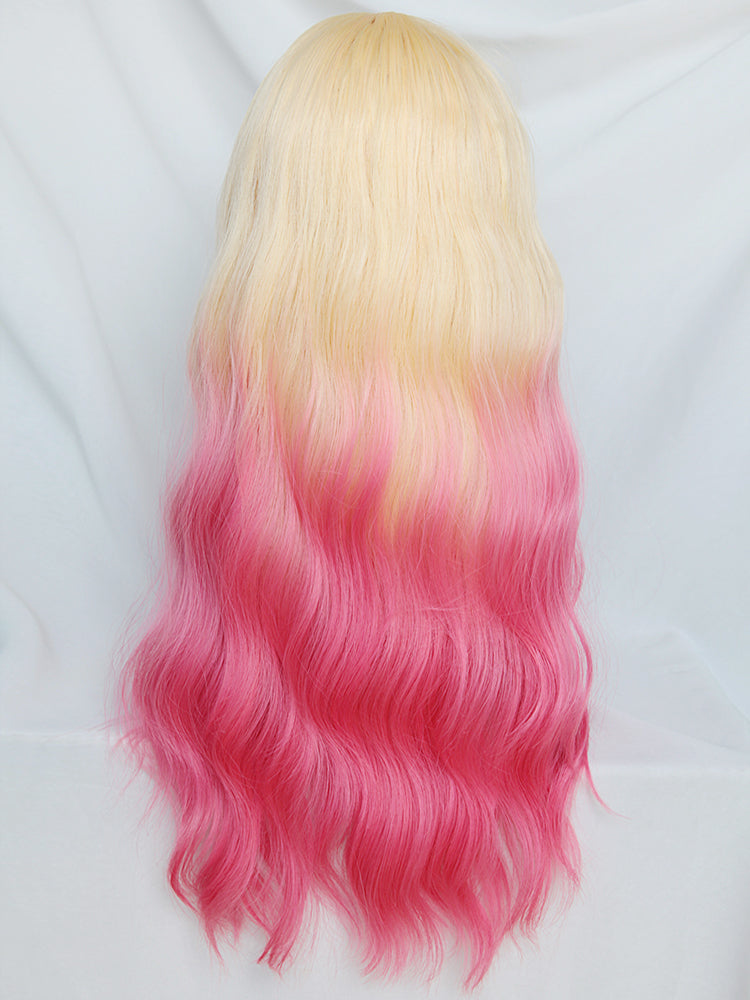 Milk girl group gold gradient pink wig A30613