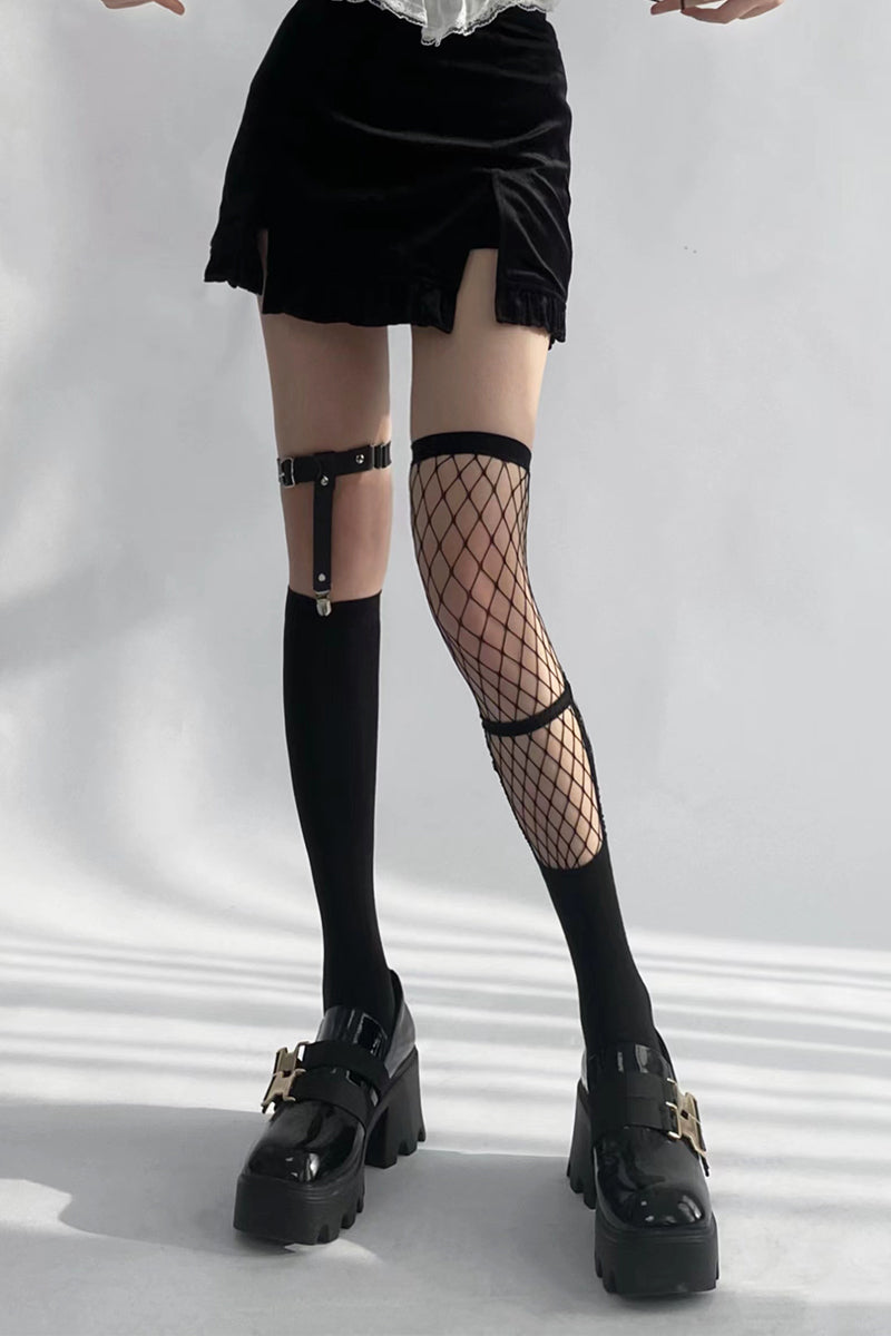 punk leg ring stockings A40541