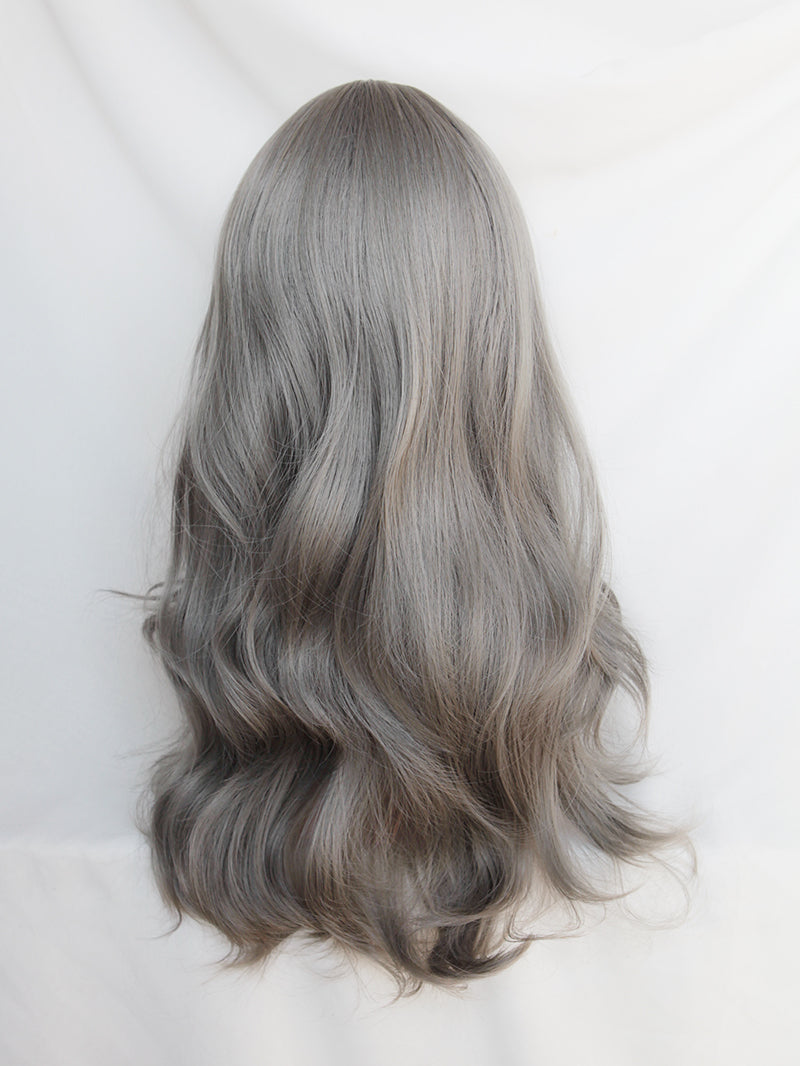Smoke gray big wave wig A30699