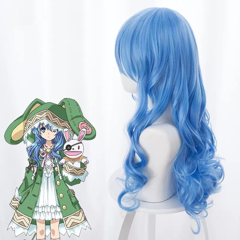 Yoshino mixed blue long curly hair A40336