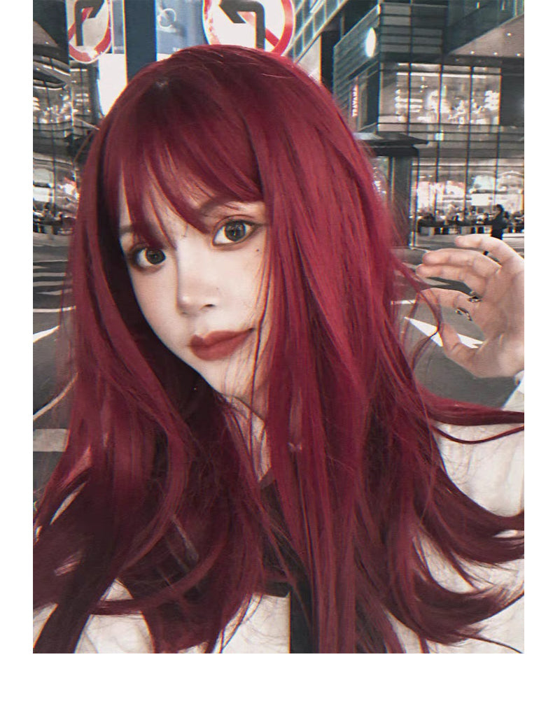 Red dark wind wig A30578